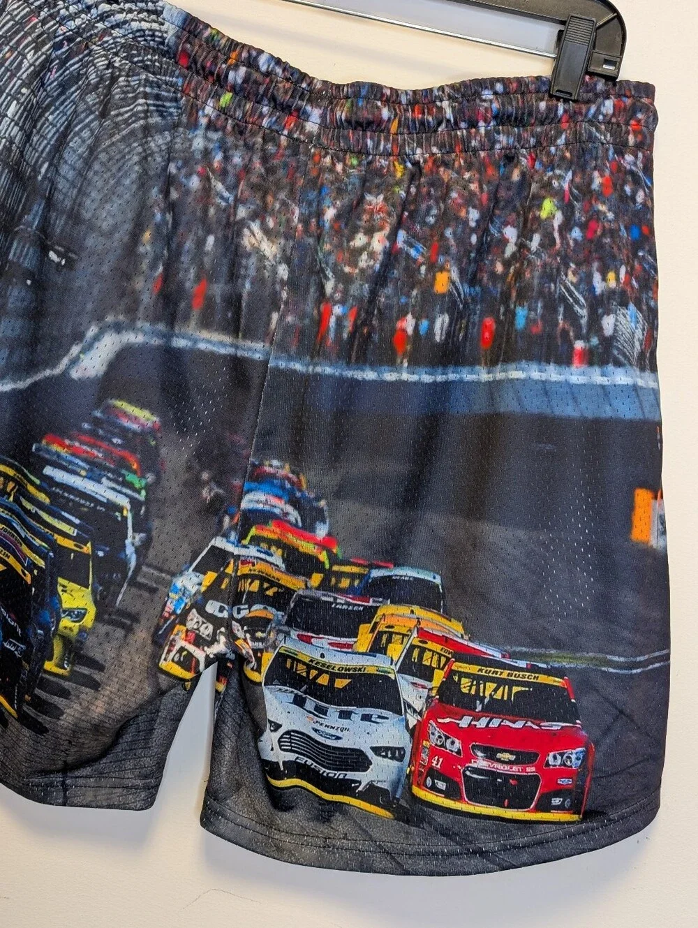 SOLE CLUB NASCAR Race Car Print Athletic Mesh Shorts Size L